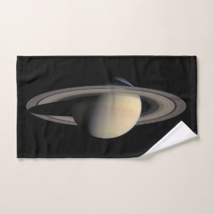 Sunlit Saturn Gas Giant Planet by Cassini Bath Towel Set