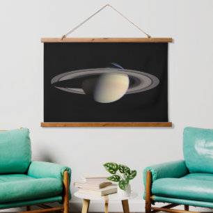 Sunlit Saturn Gas Giant Planet by Cassini Hanging Tapestry