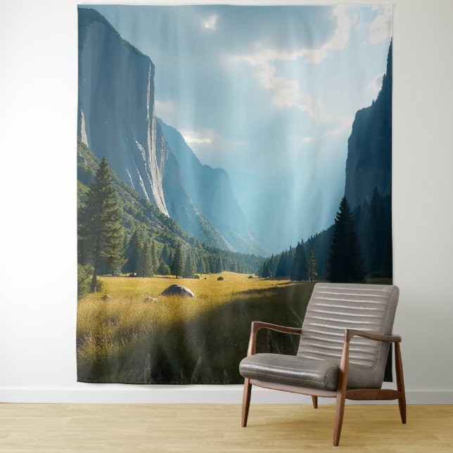 "Sunlit Silence in the Granite Valley" Tapestry (In Situ)