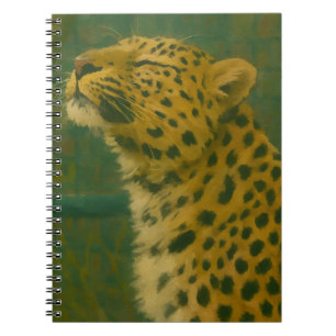 Sunlit Silence – Resting Leopard in Forest Light Notebook