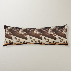 Sunlit Strings — Cat & Harp Serenity Body Pillow