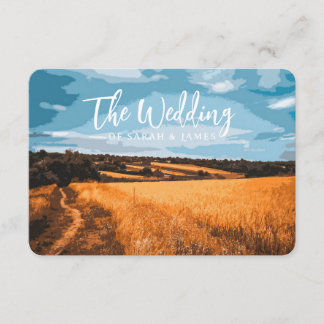 Sunlit Summer Country Road Golden Field Rustic Enclosure Card
