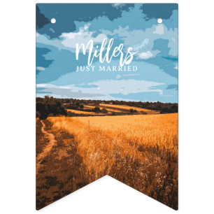 Sunlit Summer Golden Field Rustic Country Nature Bunting