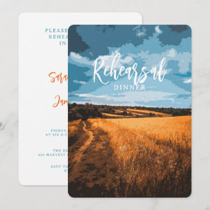 Sunlit Summer Rustic Country Golden Field Nature Invitation