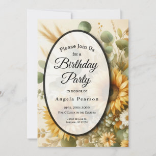 Sunlit Summer Sunflower Blooms Invitation