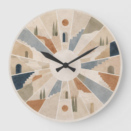 Sunlit Terraces Mediterranean 10.75 Round Wall Clo Large Clock