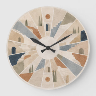 Sunlit Terraces Mediterranean 10.75 Round Wall Clo Large Clock