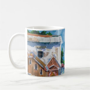 Sunlit Town Street Impressionist Mug Scenic Euro