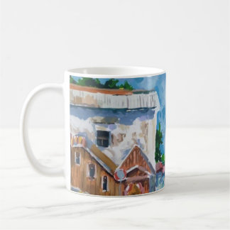 Sunlit Town Street Impressionist Mug | Scenic Euro