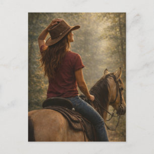 Sunlit Trail   Horse Art   Postcard