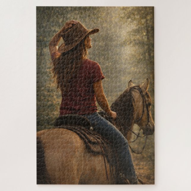 Sunlit Trail | Horse Art | Puzzle (Vertical)