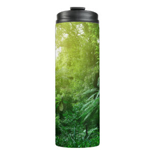 Sunlit tree canopy in tropical jungle thermal tumbler