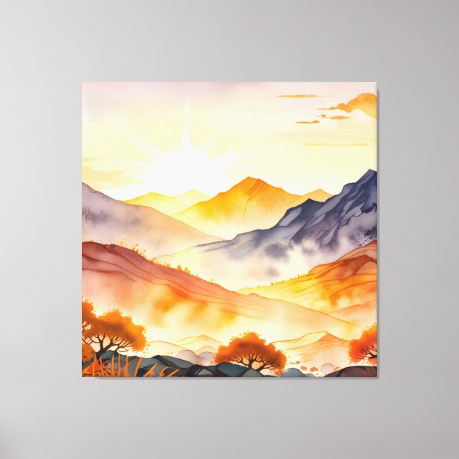 Sunlit Trees and Shadowed Valleys Canvas Print (Front)
