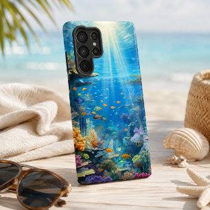 Sunlit Tropical Underwater Coral Reef Samsung Galaxy Case