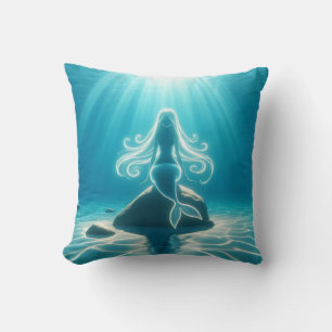 Sunlit, underwater mermaid cushion