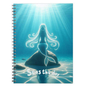Sunlit, underwater mermaid notebook