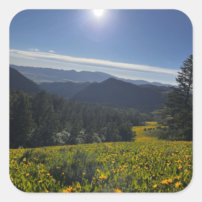 Sunlit Valley Square Sticker (Front)