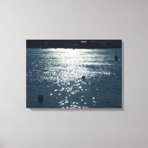 Sunlit water Cardiff Bay Canvas Print