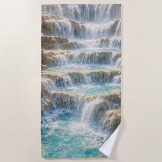 Sunlit Waterfall Canyon Beach Towel