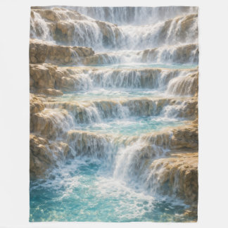 Sunlit Waterfall Canyon Fleece Blanket