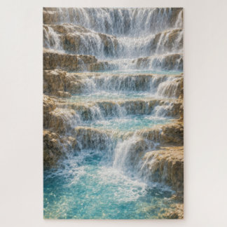 Sunlit Waterfall Canyon Jigsaw Puzzle
