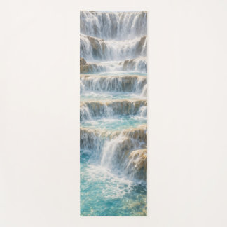 Sunlit Waterfall Canyon Yoga Mat