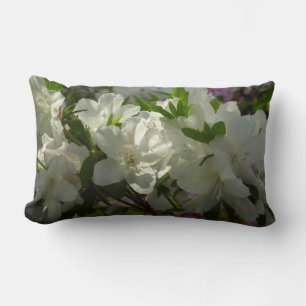Sunlit White Azaleas Beautiful Spring Flowers Lumbar Cushion