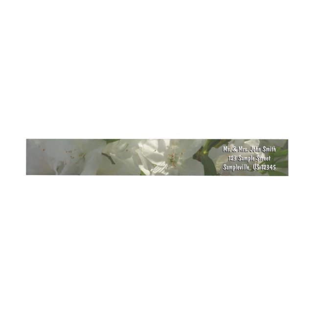 Sunlit White Azaleas Beautiful Spring Flowers Wrap Around Label (Individual)