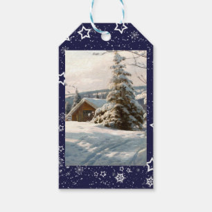 Sunlit winter landscape by Peder Mork Monsted Gift Tags