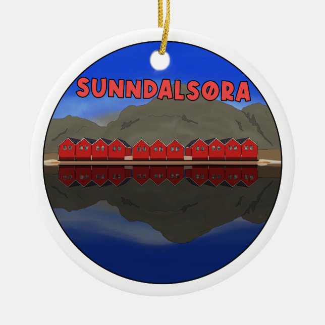 Sunndalsøra Norway Ceramic Tree Decoration (Front)