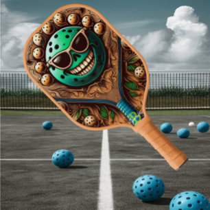 Sunnies Swag Pickleball Racket Wearing Sunglasses Paddle
