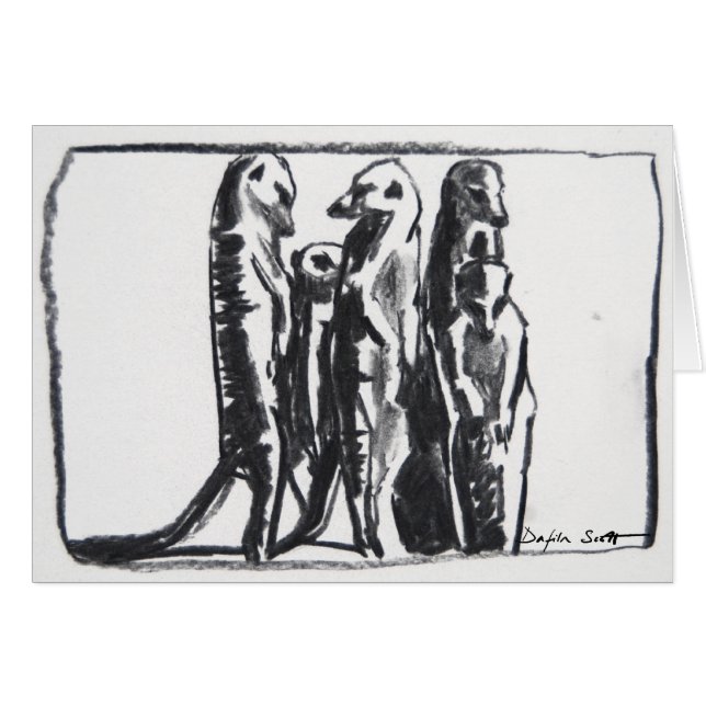 Sunning meerkats - Card (Front Horizontal)