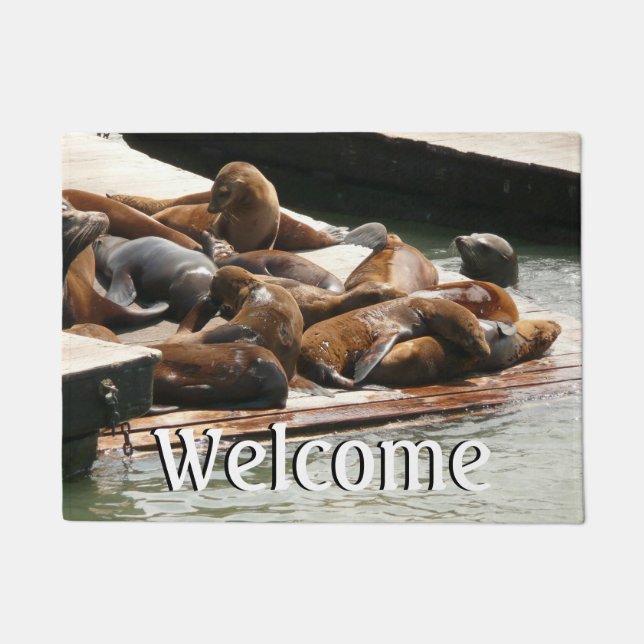Sunning Sea Lions in San Francisco Doormat (Front)