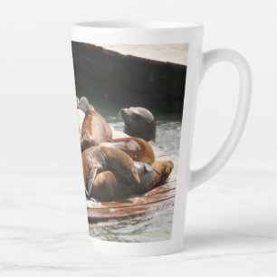 Sunning Sea Lions in San Francisco Latte Mug