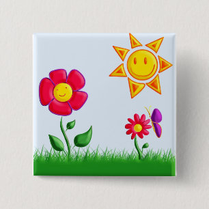 SUnny 15 Cm Square Badge