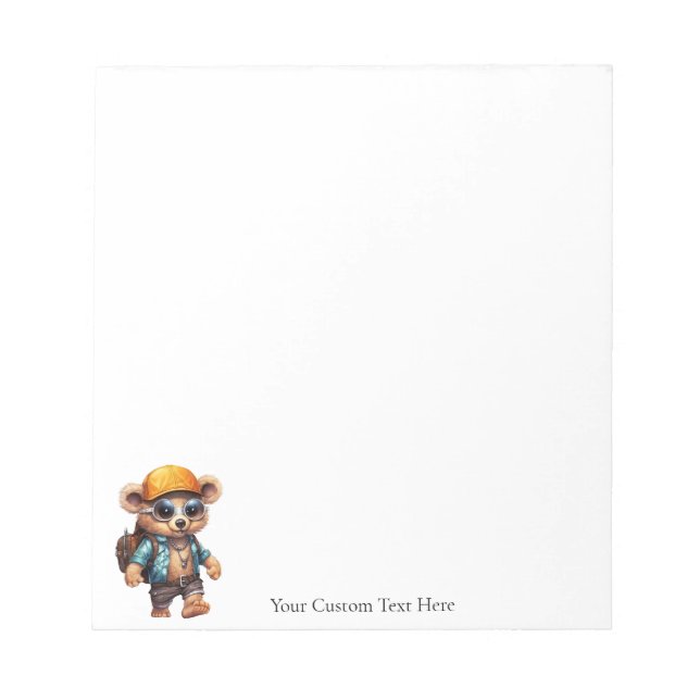 Sunny Adventures with Beachy Bear 5.5 x 6 Notepad (Front)