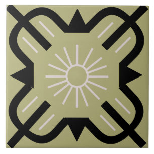 Sunny Art deco pattern Tile