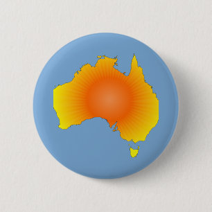 Sunny Australia Map 6 Cm Round Badge