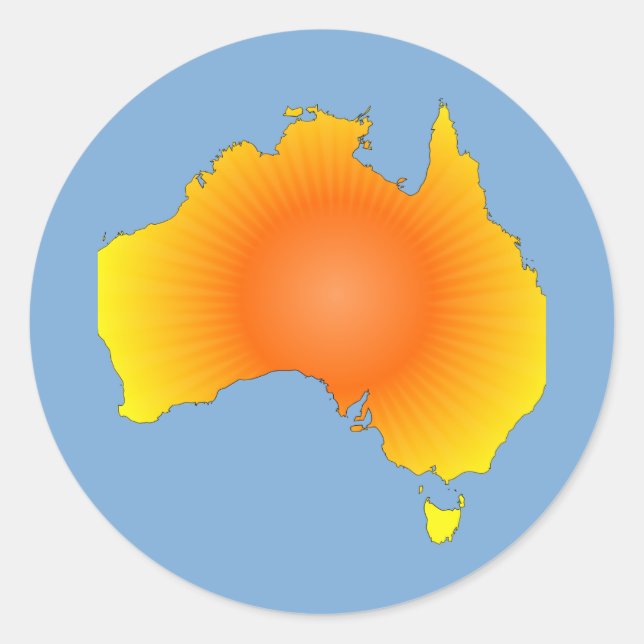 Sunny Australia Map Classic Round Sticker (Front)