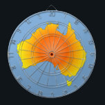 Sunny Australia Map Dartboard<br><div class="desc">A sunny version for the Australian map. Image in yellow and orange. Blue background in selected images.</div>