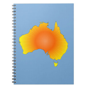 Sunny Australia Map Spiral Notebook