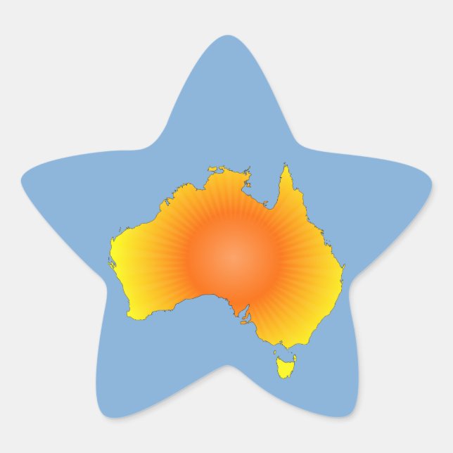 Sunny Australia Map Star Sticker (Front)
