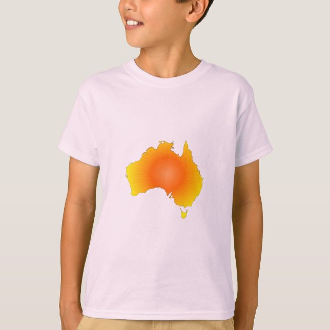 Sunny Australia Map T-Shirt (Front)