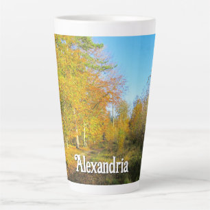 Sunny Autumn Forest - Large Personalised Latte Mug