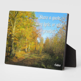 Sunny Autumn Walk - Personalized Plaque
