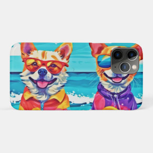 Sunny Beach Dogs: Colourful Painting Case-Mate iPhone Case