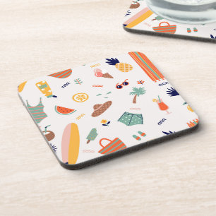 Sunny Beach Fun Pattern Coaster