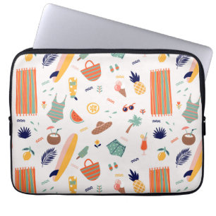 Sunny Beach Fun Pattern Laptop Sleeve