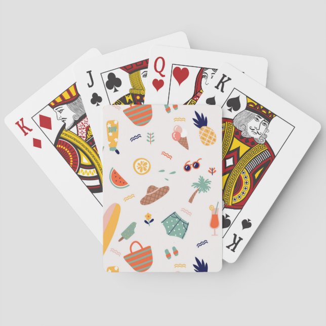 Sunny Beach Fun Pattern Playing Cards (Back)