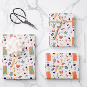 Sunny Beach Fun Pattern Wrapping Paper Sheet